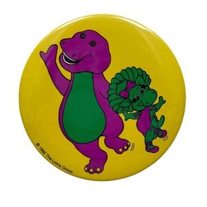 Vintage 1992 Barney & Baby Bop Pinback Button 3" – Yellow 90s‎ Lyons Group